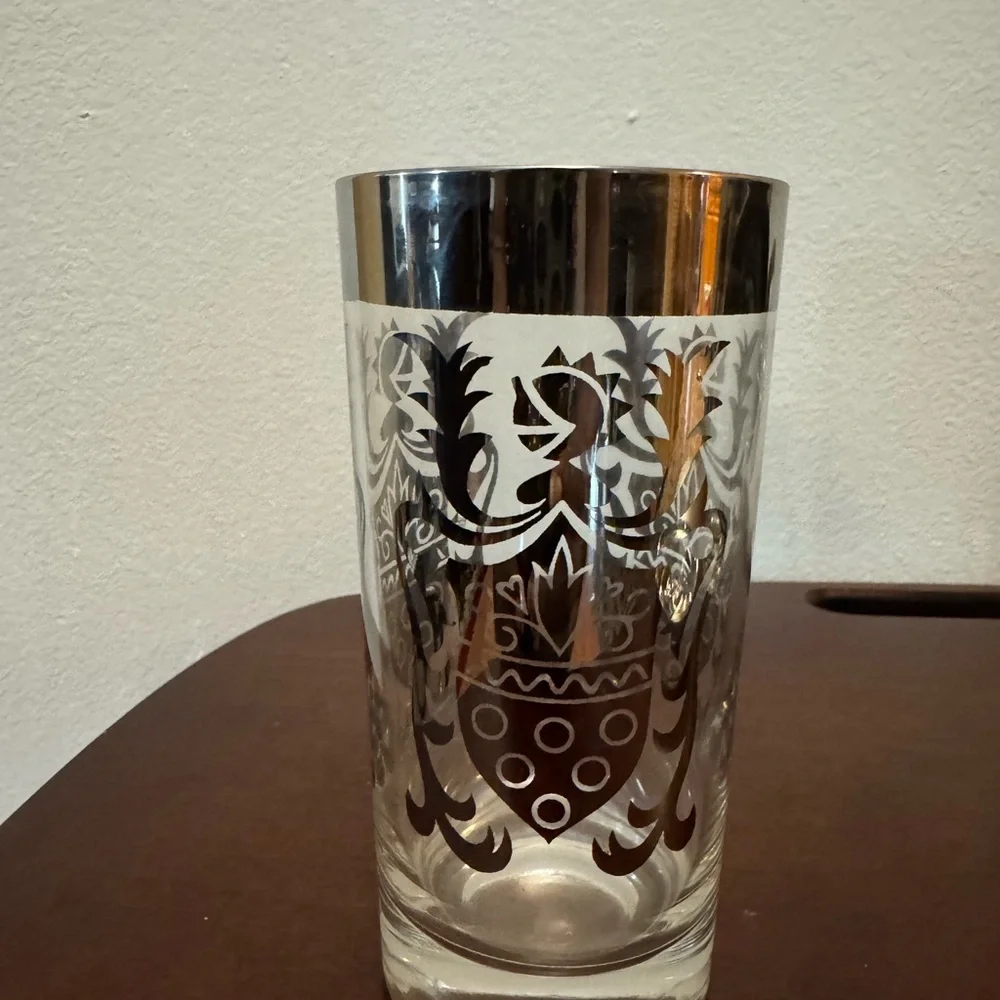 Elegant Vintage Silver Kimiko Highballs (Caddy & Coasters Set)